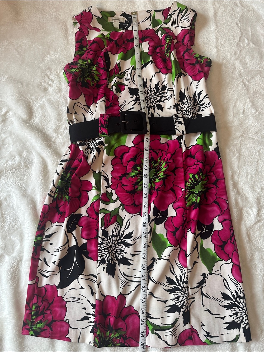 DRESSBARN Sleeveless Floral Fit & Flare Dress Sz12 Feminine Flattering Formal 🌸 - Picture 5 of 12
